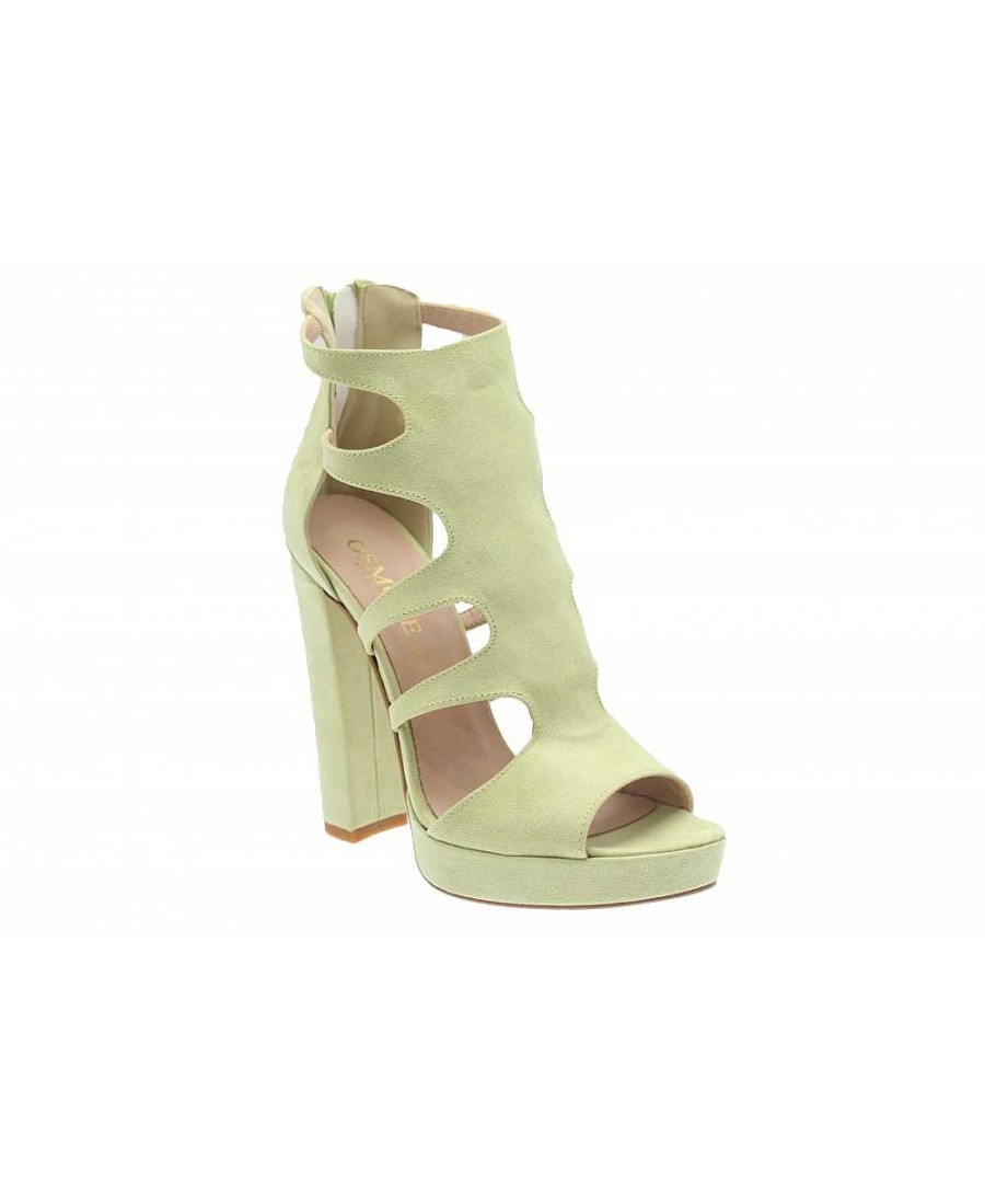 Sandalen En Blote Voeten | Osmose Sublieme Nieuwe Kleur Pastelgroen Suede Hak Sandaal Osmose Schoenen