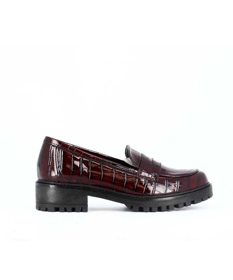 Mocassins | Osmose Bordeaux Lakmocassin Met Croc-Effect