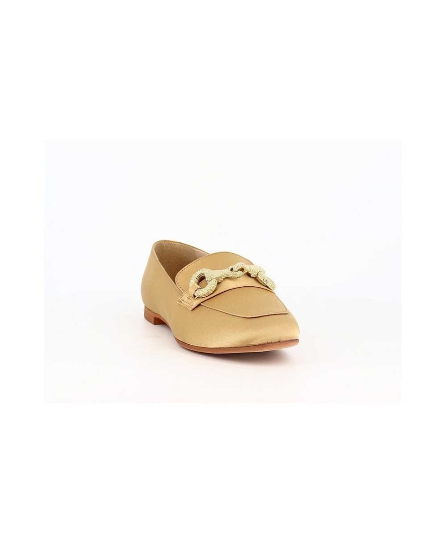 Mocassins | Osmose Marilou Satijnen Mocassin Beige