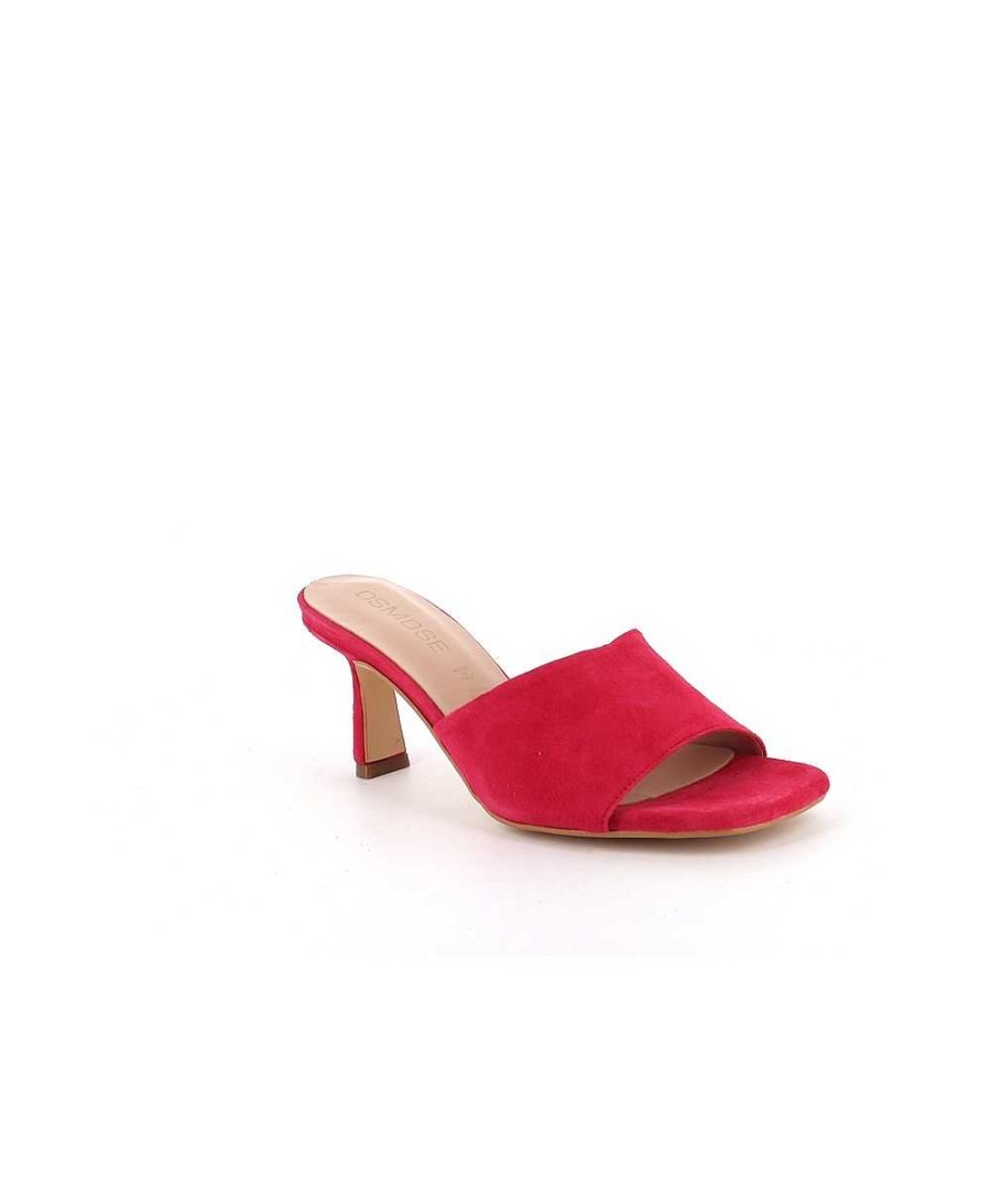 Sandalen En Blote Voeten | Osmose Mara Mule Gemaakt In Italie In Fuchsia Suede