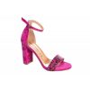 Sandalen En Blote Voeten | Osmose Wild & Glamorous Gourmet: Fushia Osmose Sandaal Met Vierkante Hak