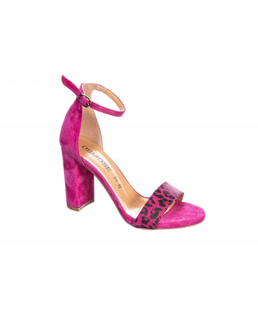 Sandalen En Blote Voeten | Osmose Wild & Glamorous Gourmet: Fushia Osmose Sandaal Met Vierkante Hak