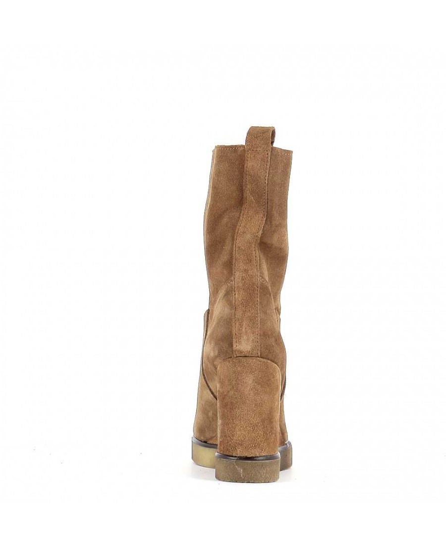 Laarzen - Enkellaarzen | Osmose Fella Boots Taupe Suede Sleehak