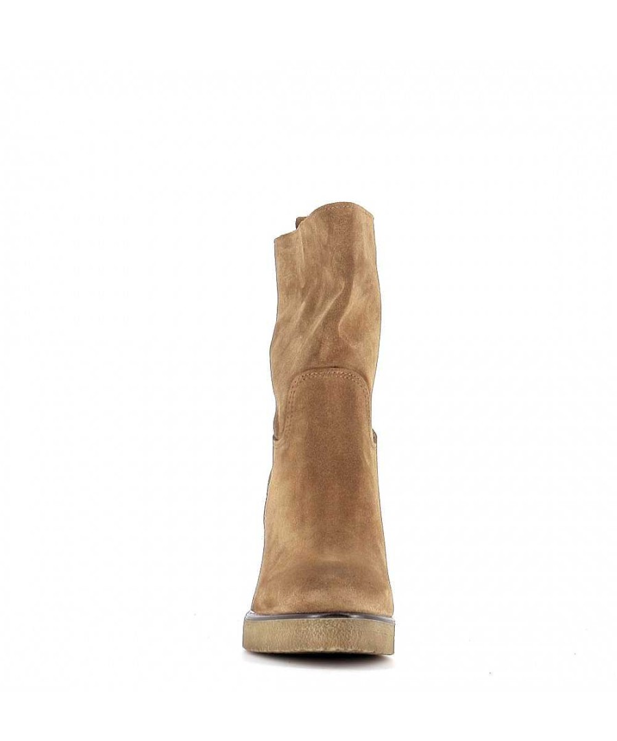 Laarzen - Enkellaarzen | Osmose Fella Boots Taupe Suede Sleehak