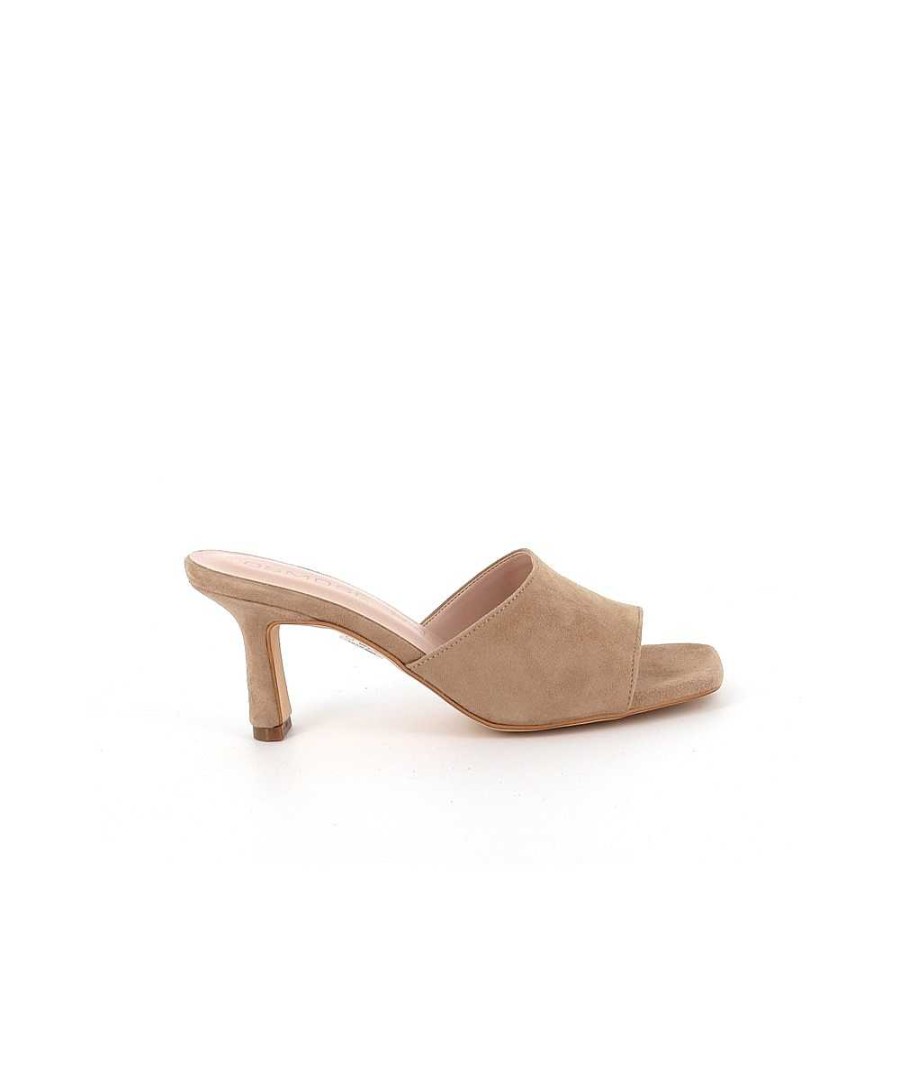 Sandalen En Blote Voeten | Osmose Mara Mule Gemaakt In Italie In Beige Suede