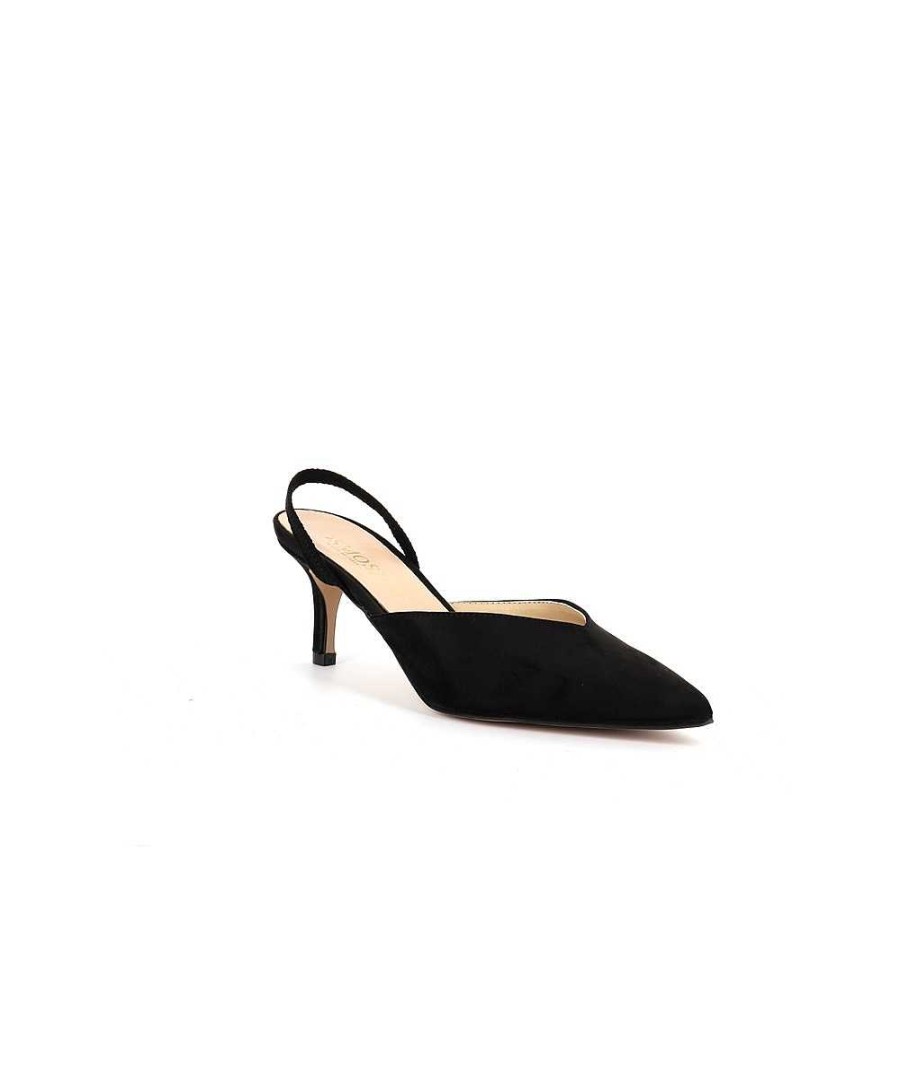 Pompen | Osmose Lilou Zwarte Suede Slingback-Pomp