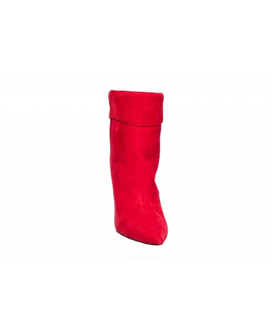 Laarzen - Enkellaarzen | Osmose Saya-Enkellaars: Rood Suede Met Afgeschuinde Hak