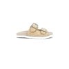 Sandalen En Blote Voeten | Osmose Mala-Sandalen Van Beige Leer Met Dubbele Gewatteerde Diamanten Band