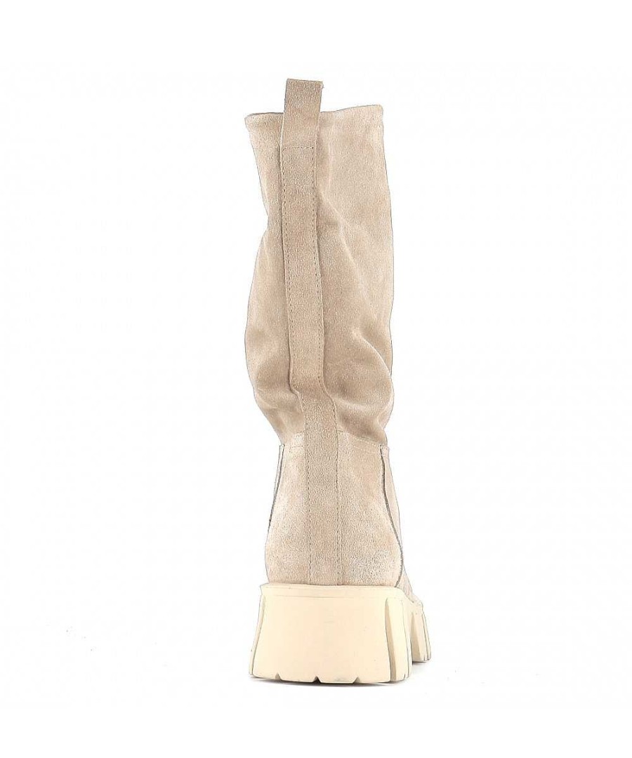 Laarzen - Enkellaarzen | Osmose Yoma Suede Beige Enkellaars