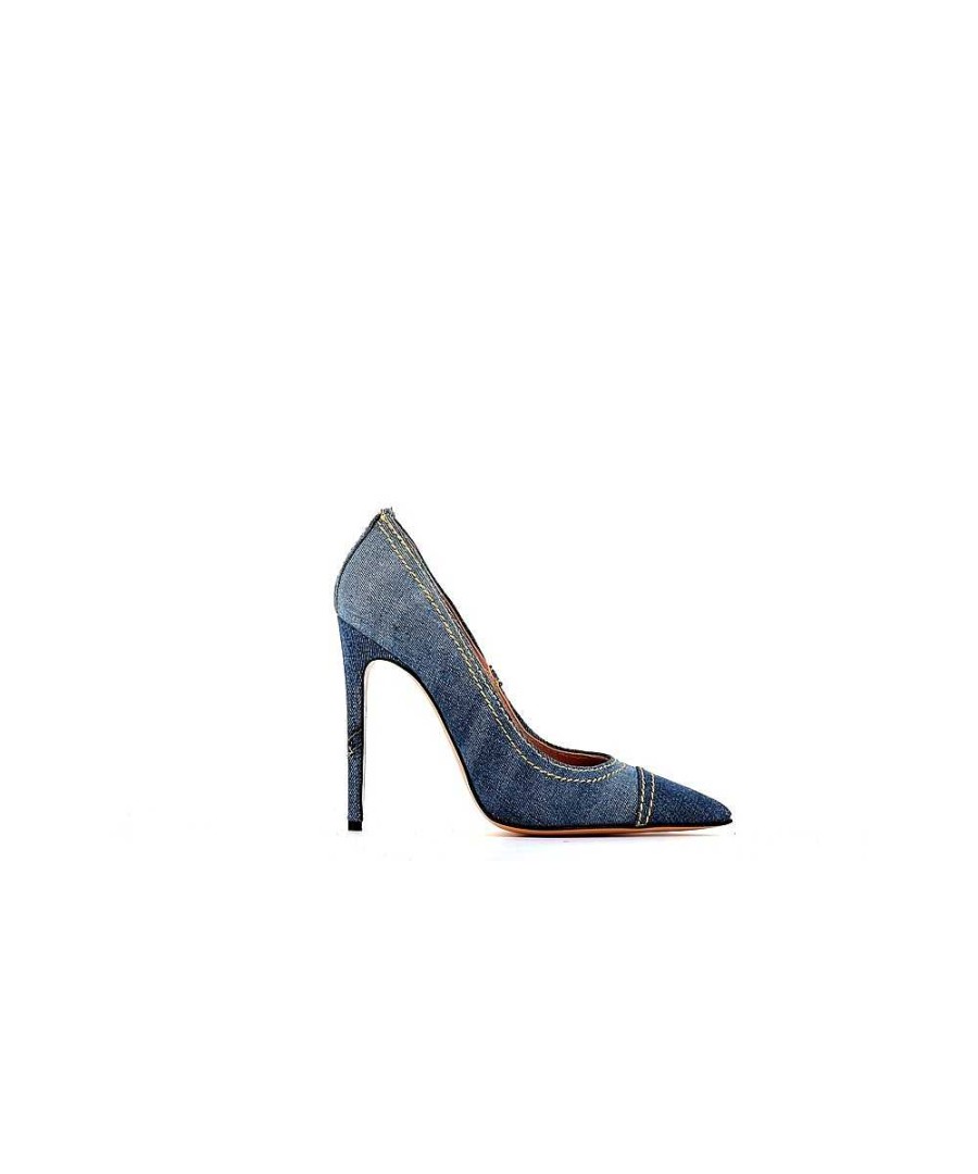 Pompen | Osmose Andrea Pump In Jeans Met Stilettohak En Puntige Neus