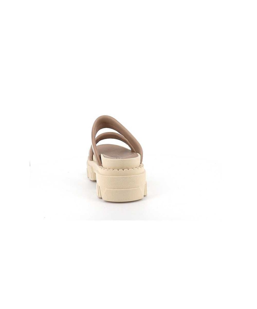 Sandalen En Blote Voeten | Osmose Marta Beige Sandaal Met Gekerfde Zool